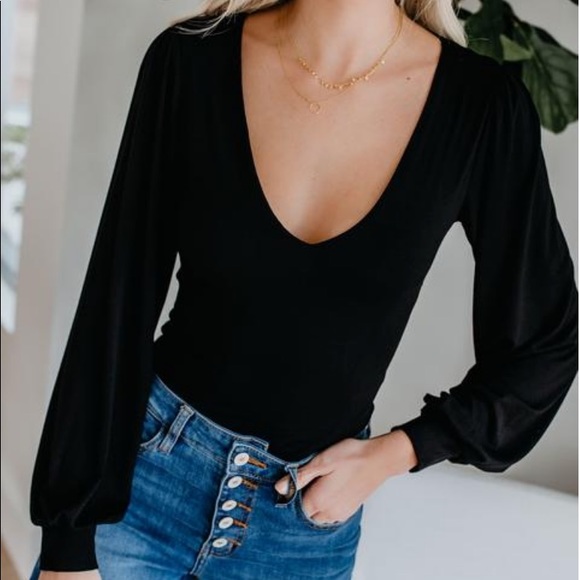 Vici Dolls Tops - Black v-neck bodysuit — Brand new, never worn